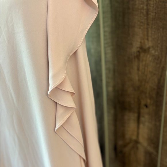 BCBGMaxAzria Dusty Pink Asymmetrical Ruffle Mini Dress Women's Size Medium - Picture 15 of 15